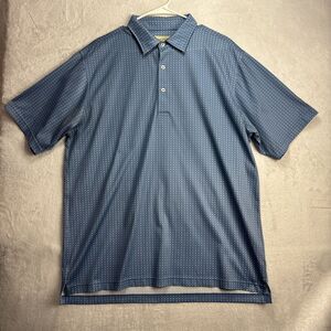 Donald Ross Shirt Mens Large Blue Sportswear Club X All Over Golf Polo
